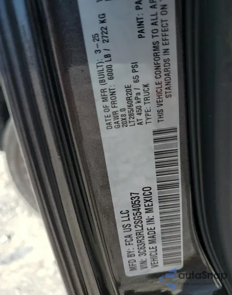 2025 Ram 3500 Limited from USA, damaged, VIN 3C63R3RL2SG540537